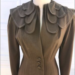 40's Taupe Jacket and Skirt Suit by Forstmann